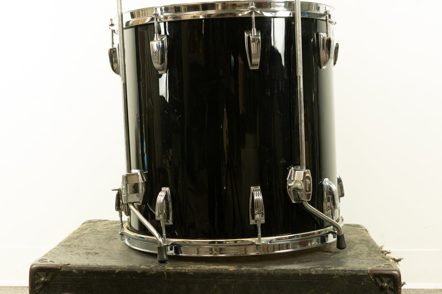 1980s Ludwig 16x16 Black Cortex Floor Tom