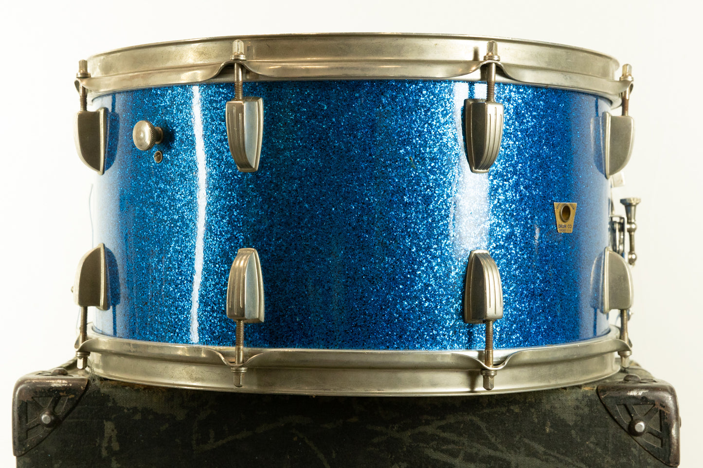 1960 Ludwig 8x15 Blue Sparkle Festival Model School Concert Drum