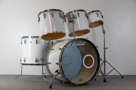 1980s Ludwig White Cortex "Concert Tom" Drum Set