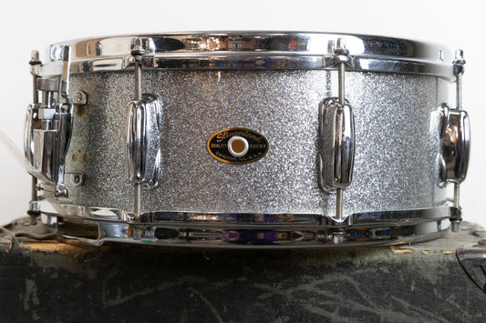 1950s Slingerland 5.5x14 "Radio King" Aqua Sparkle Pearl Snare Drum