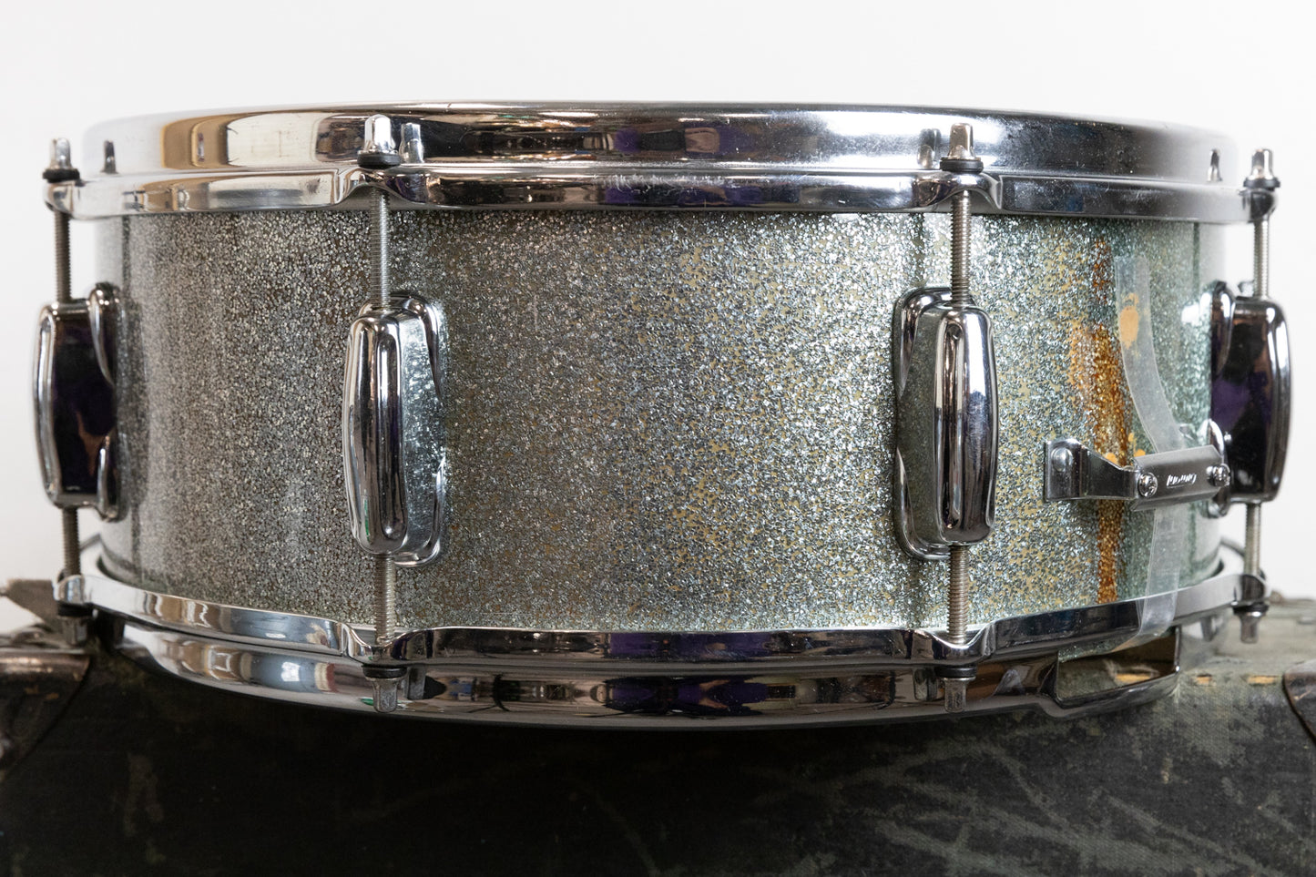 1950s Slingerland 5.5x14 "Radio King" Aqua Sparkle Pearl Snare Drum