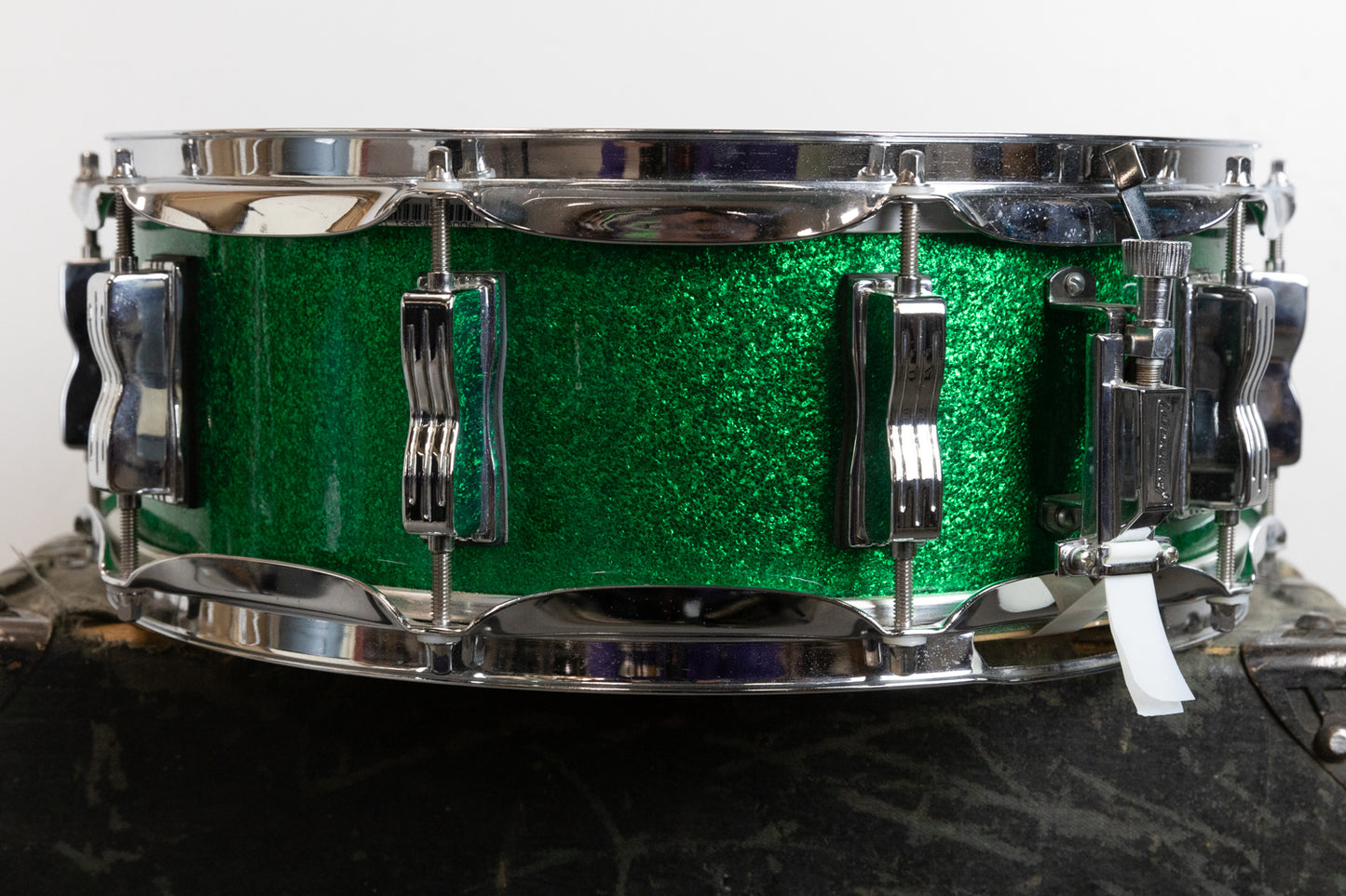 Vintage Ludwig 5x14 Green Sparkle Jazz Festival Snare Drum