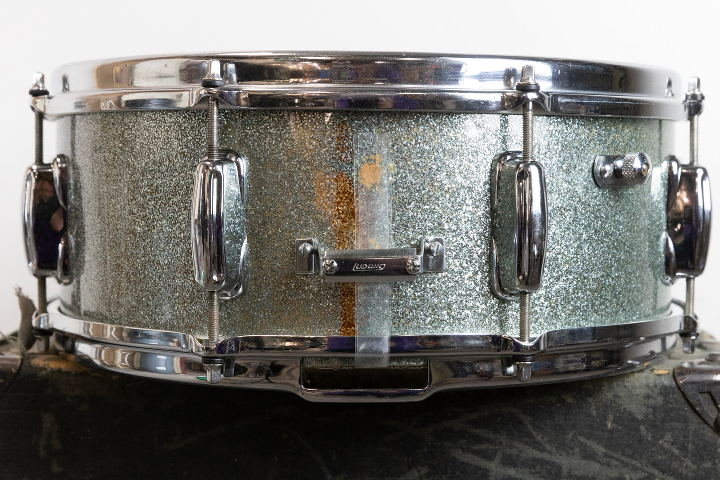 1950s Slingerland 5.5x14 "Radio King" Aqua Sparkle Pearl Snare Drum