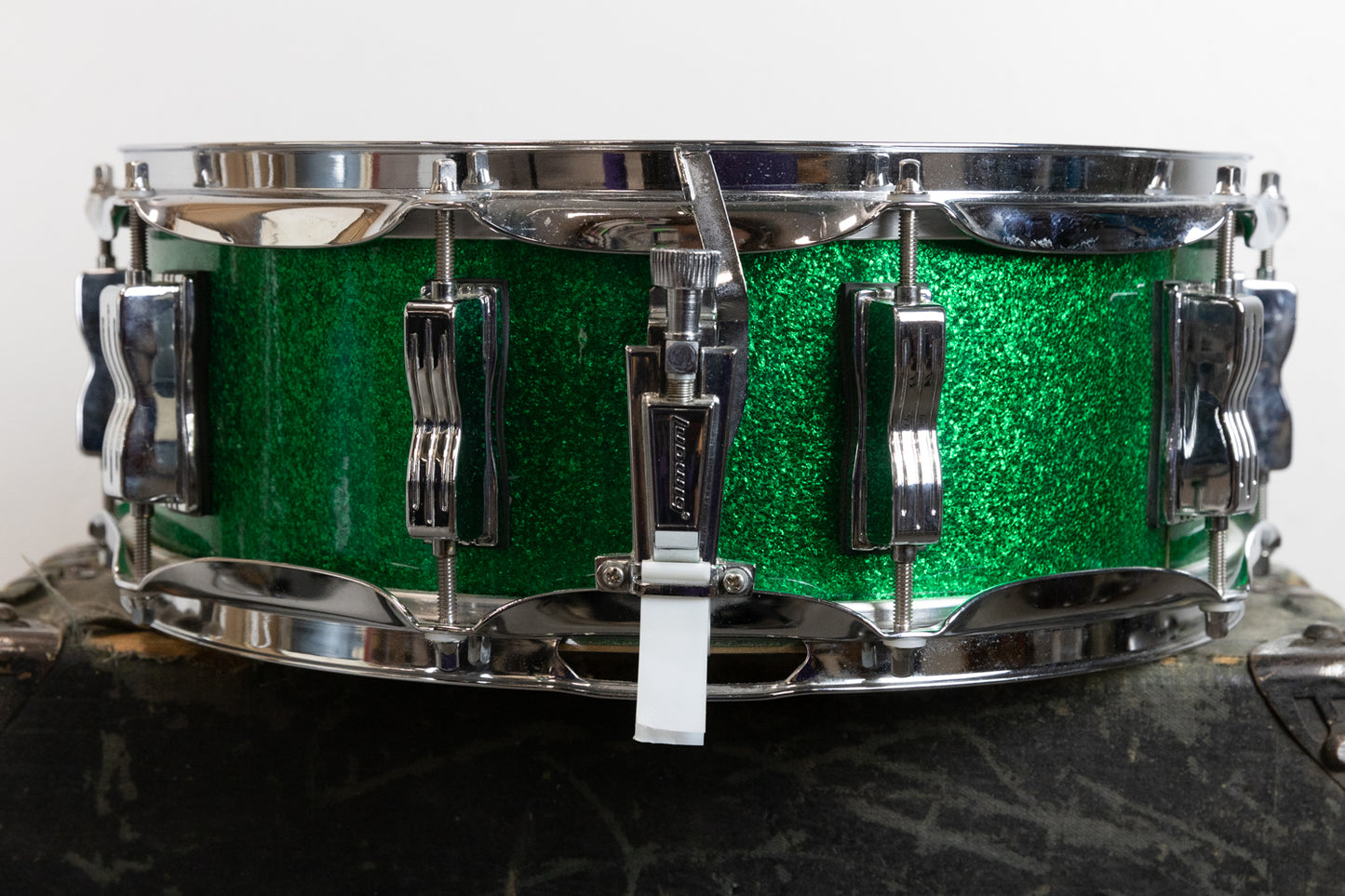 Vintage Ludwig 5x14 Green Sparkle Jazz Festival Snare Drum