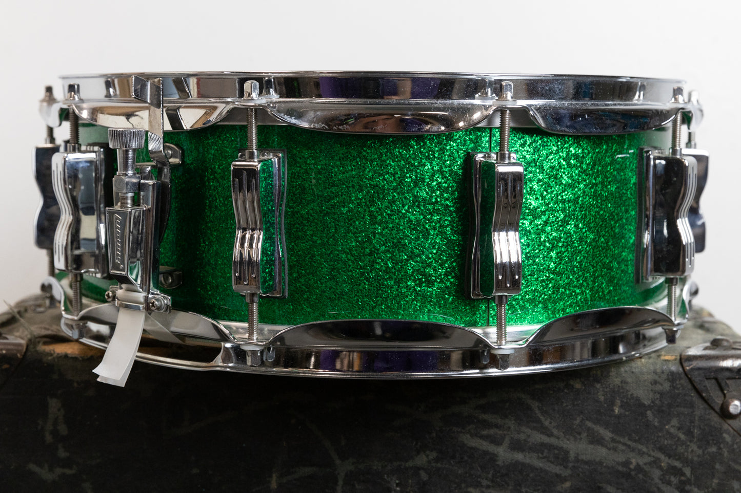 Vintage Ludwig 5x14 Green Sparkle Jazz Festival Snare Drum