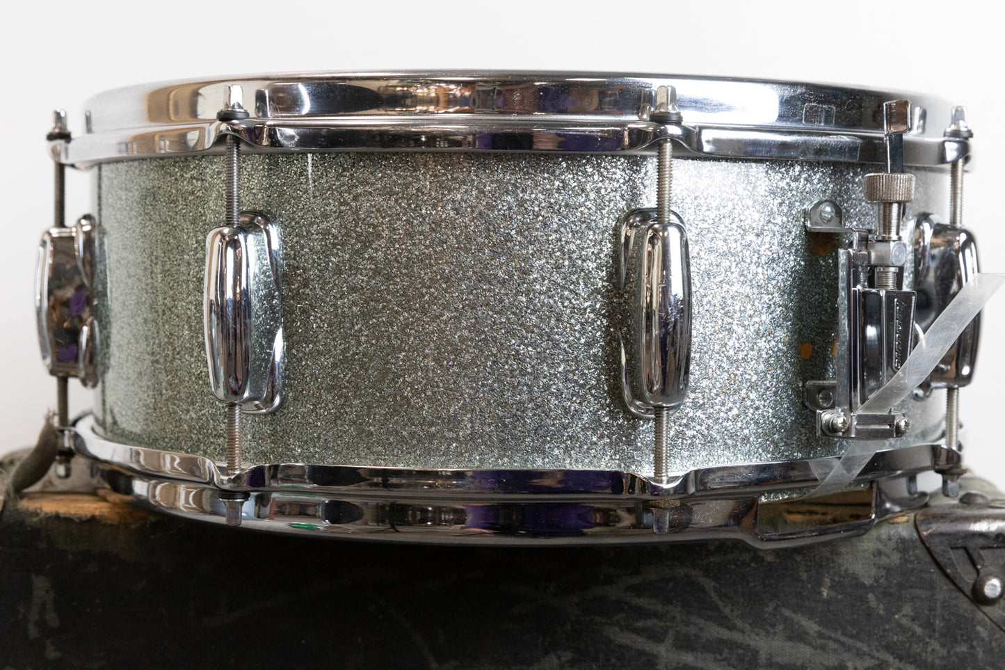 1950s Slingerland 5.5x14 "Radio King" Aqua Sparkle Pearl Snare Drum