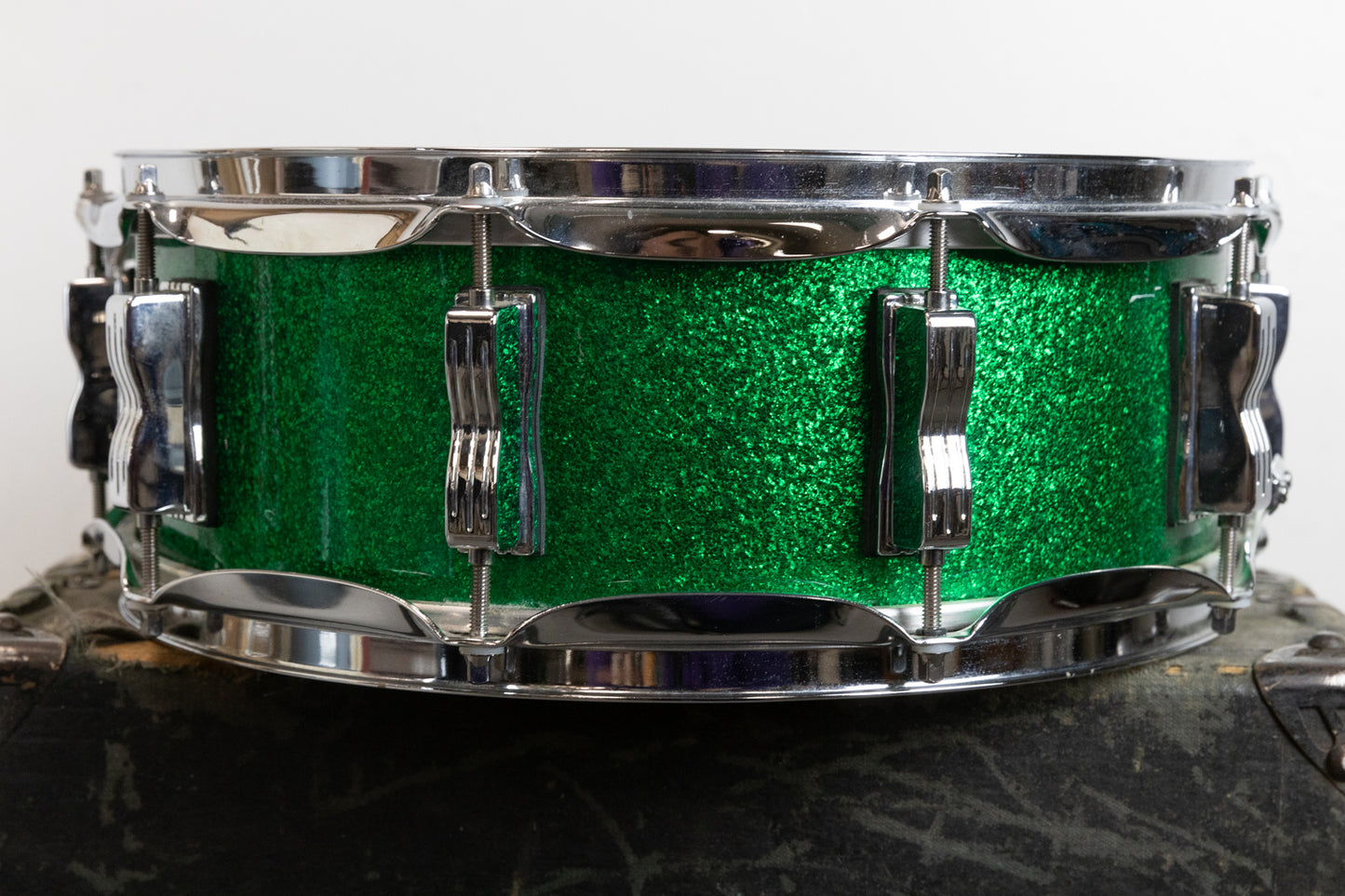 Vintage Ludwig 5x14 Green Sparkle Jazz Festival Snare Drum