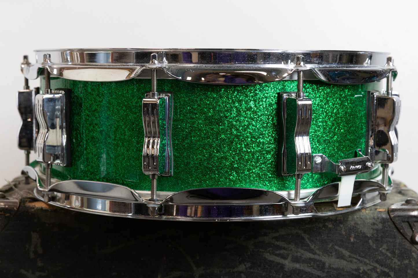 Vintage Ludwig 5x14 Green Sparkle Jazz Festival Snare Drum