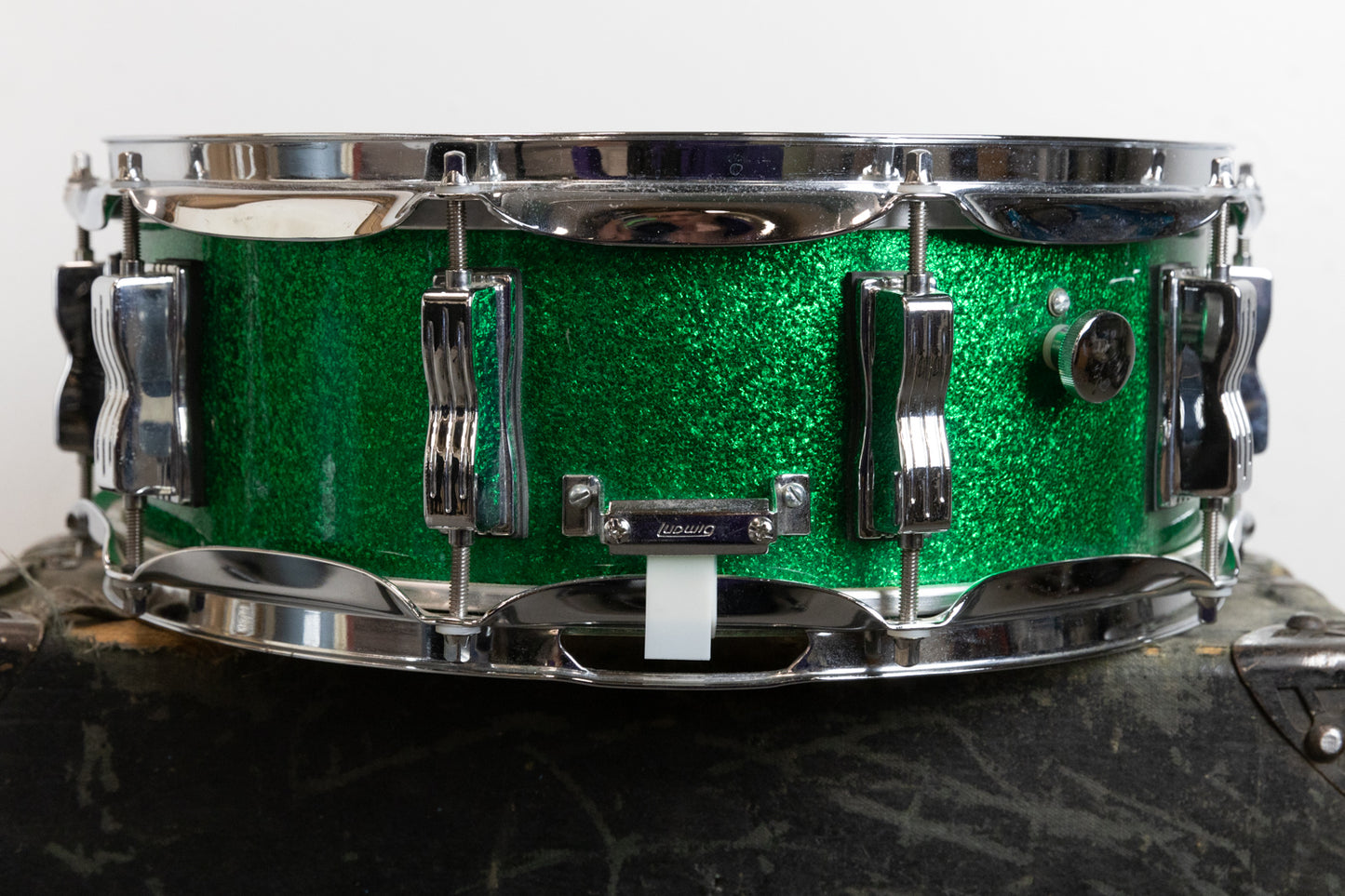 Vintage Ludwig 5x14 Green Sparkle Jazz Festival Snare Drum