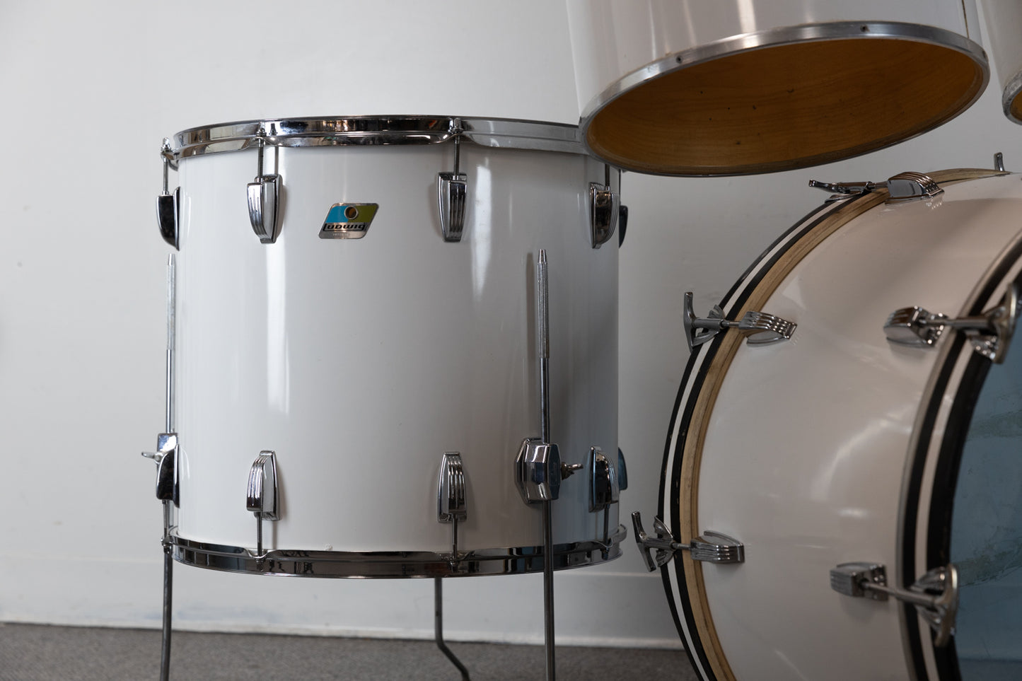 1980s Ludwig White Cortex "Concert Tom" Drum Set