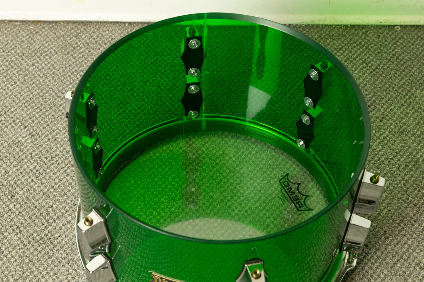 2000s Fibes Green Crystalite Drum Set