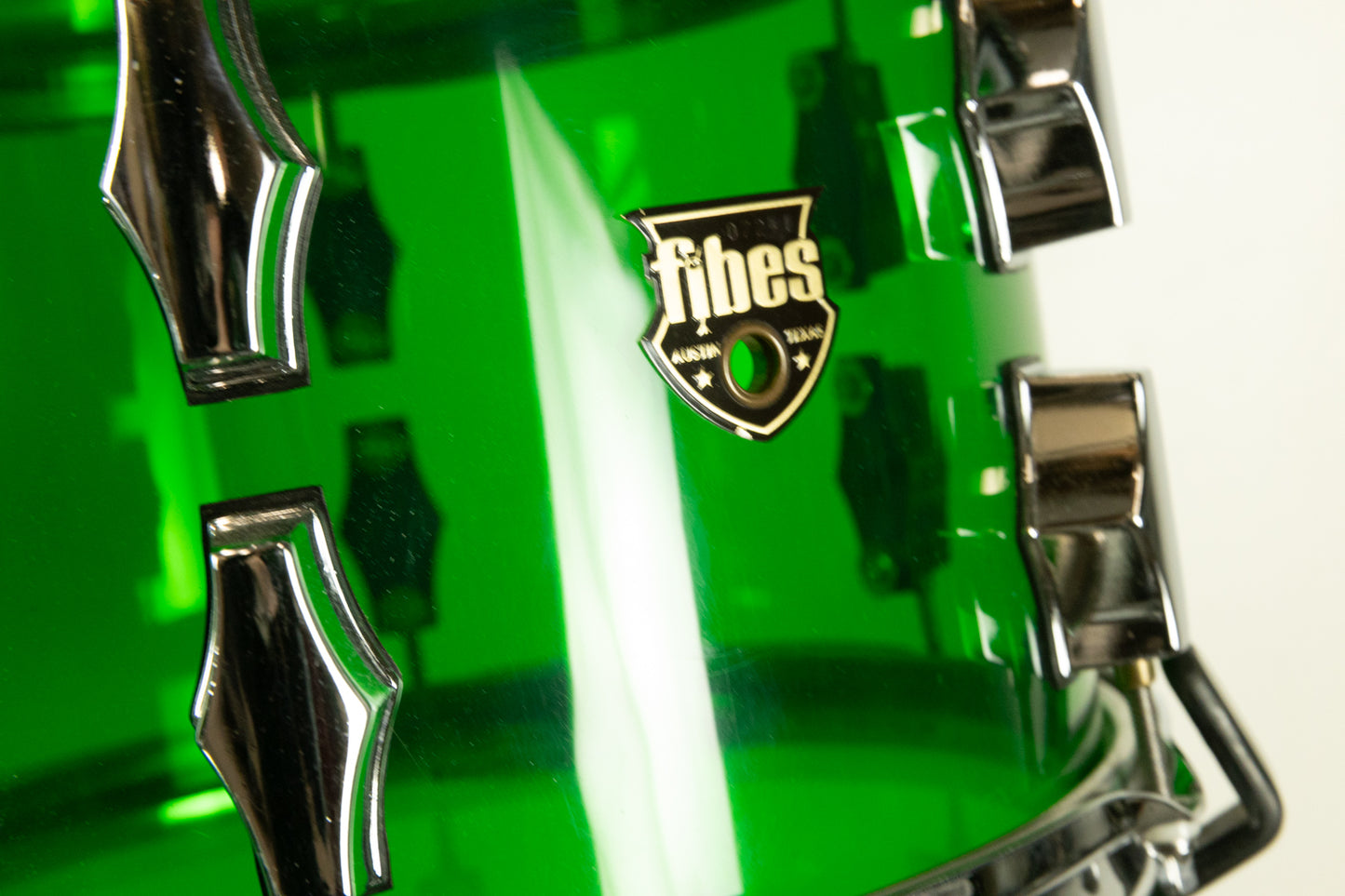 2000s Fibes Green Crystalite Drum Set