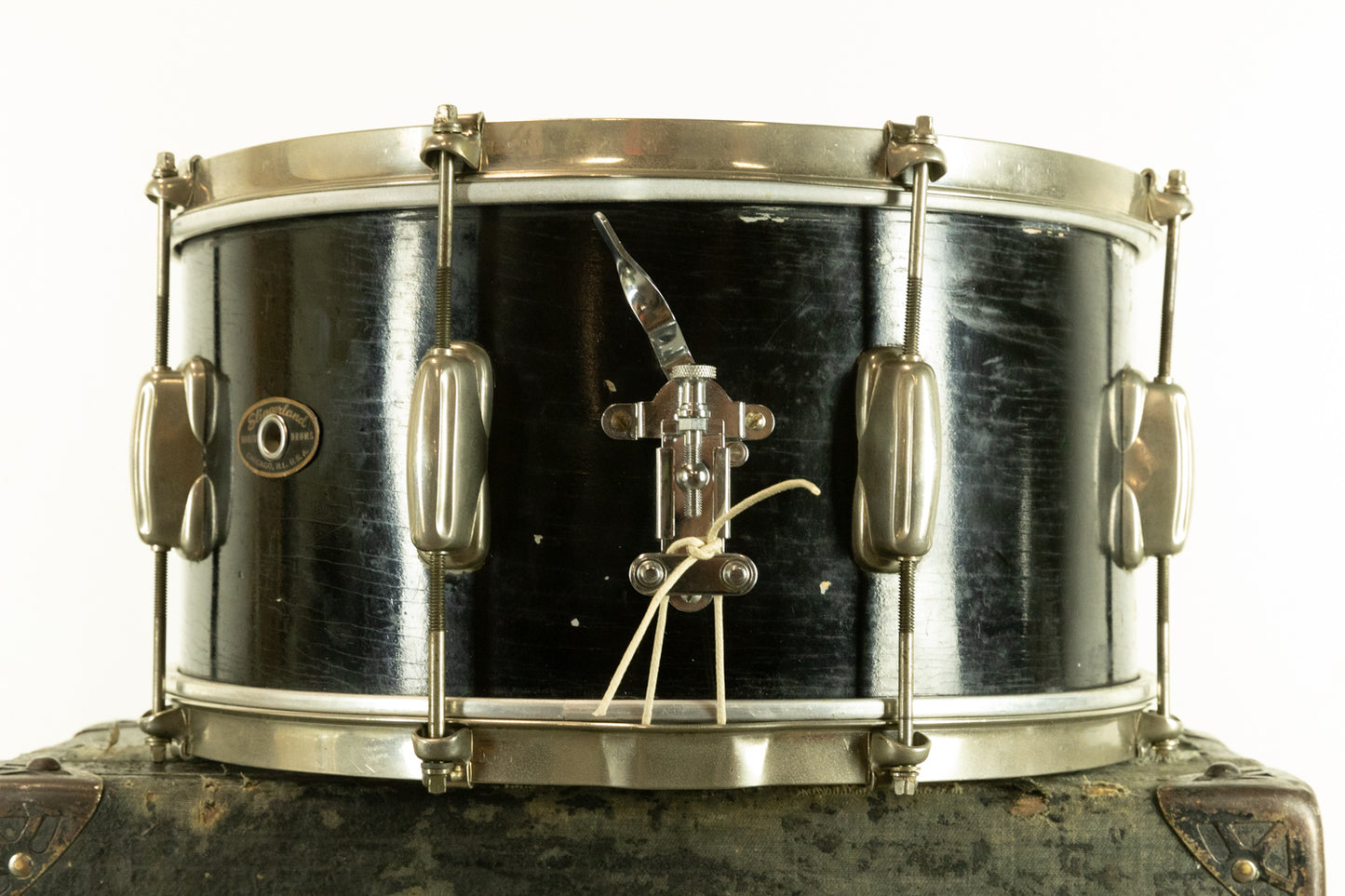 1950s Slingerland 7x14 "Black Lacquer Duco" Student Radio King Snare Drum