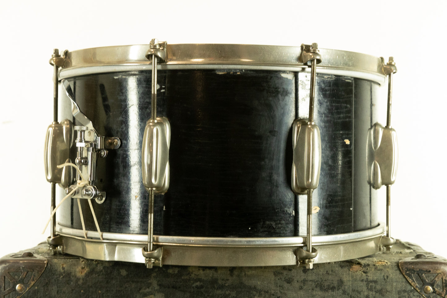 1950s Slingerland 7x14 "Black Lacquer Duco" Student Radio King Snare Drum