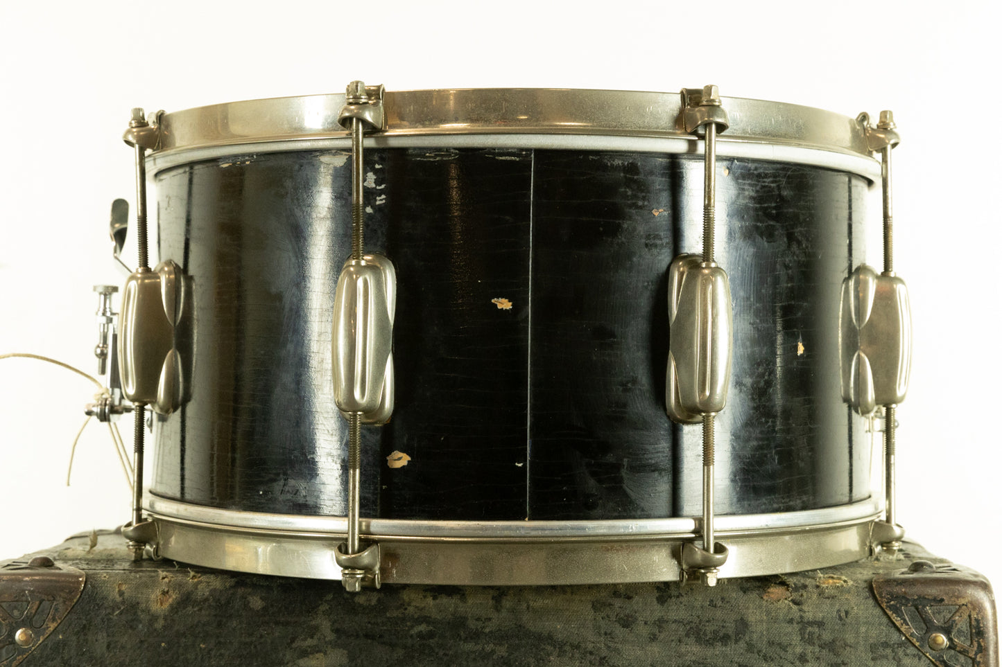 1950s Slingerland 7x14 "Black Lacquer Duco" Student Radio King Snare Drum