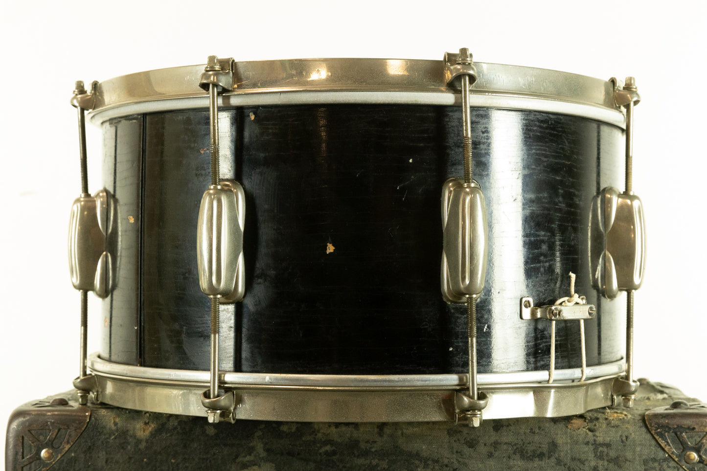 1950s Slingerland 7x14 "Black Lacquer Duco" Student Radio King Snare Drum