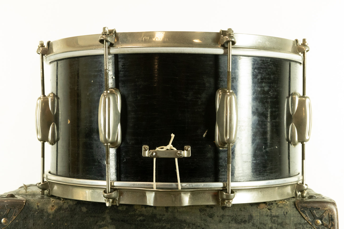 1950s Slingerland 7x14 "Black Lacquer Duco" Student Radio King Snare Drum