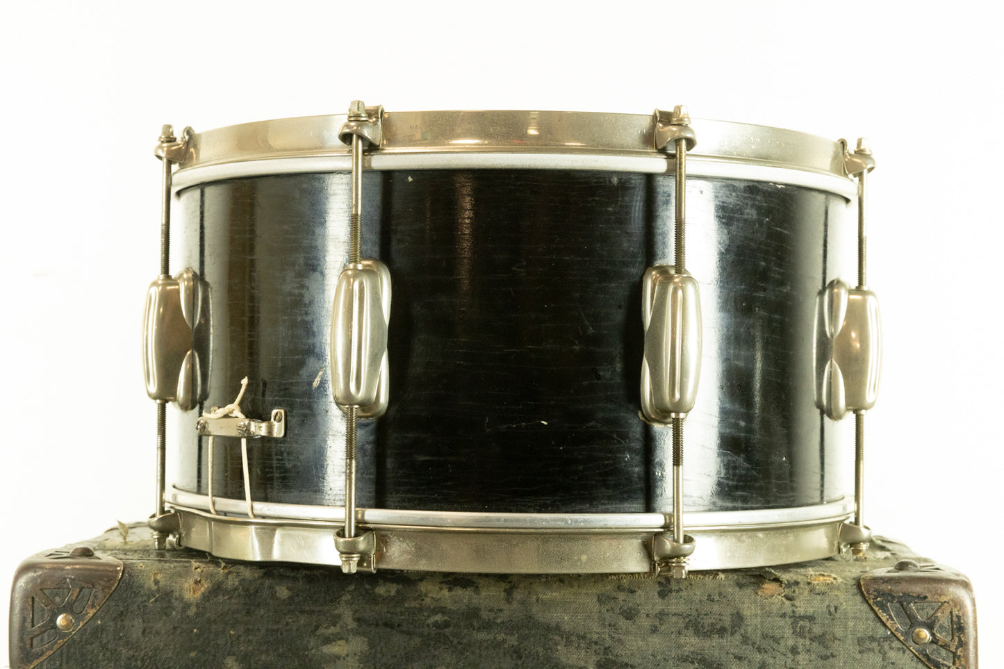 1950s Slingerland 7x14 "Black Lacquer Duco" Student Radio King Snare Drum