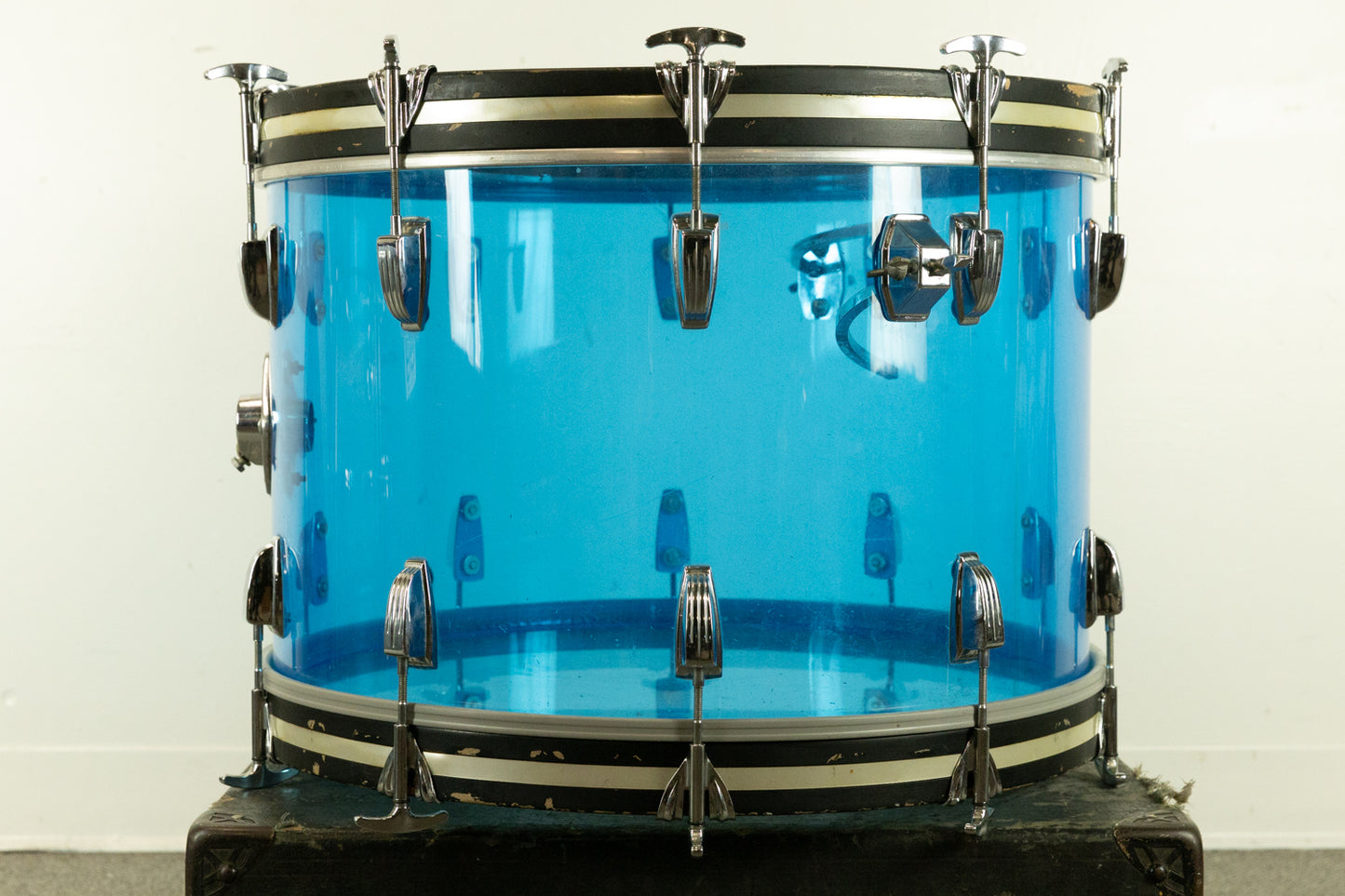 1970s Ludwig 14x22 Blue Vistalite Bass Drum