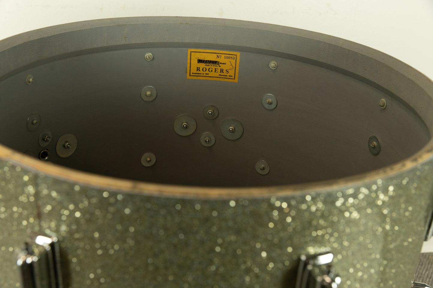 1960s Rogers 14x20 Sparkling Silver Pearl Bass Drum