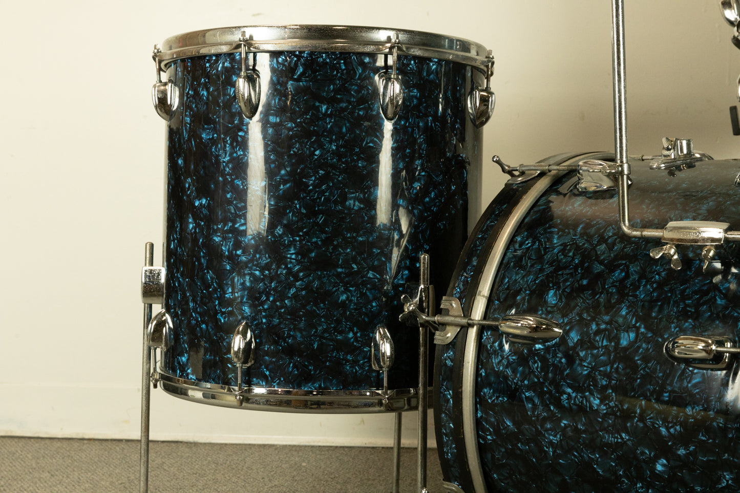 1960s MIJ "Decca" Blue Diamond Pearl Drum Set