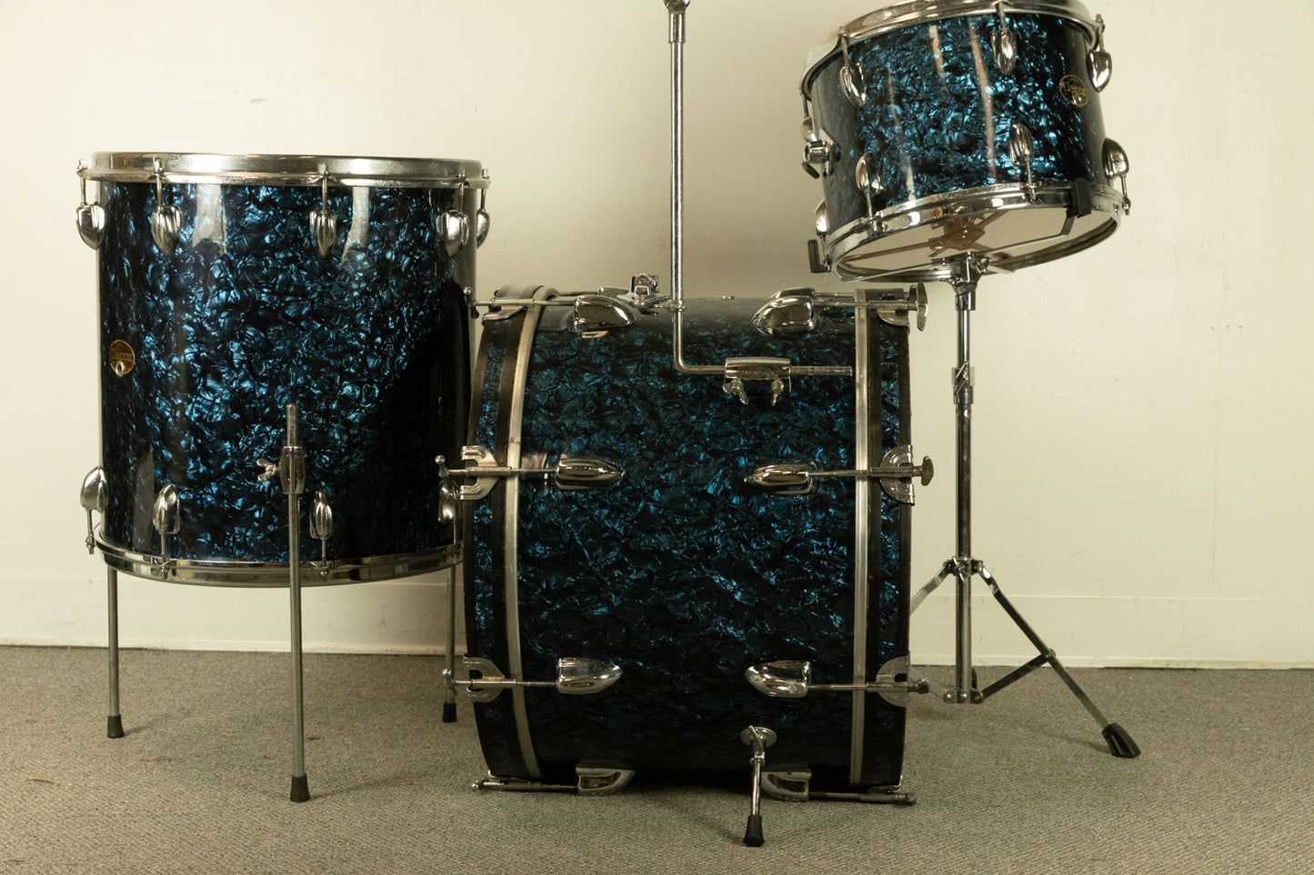 1960s MIJ "Decca" Blue Diamond Pearl Drum Set