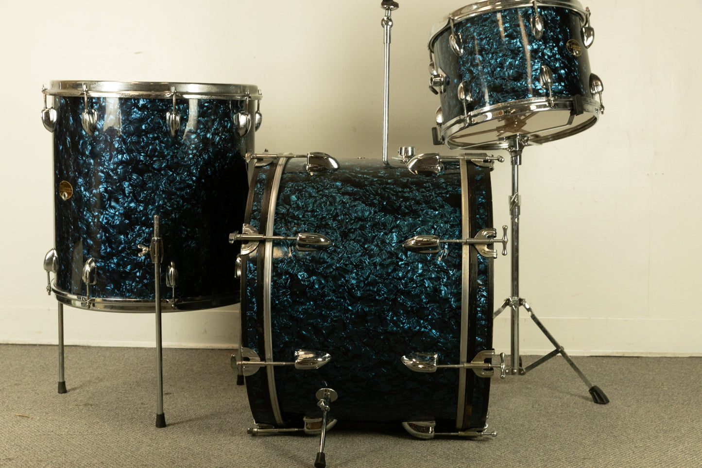 1960s MIJ "Decca" Blue Diamond Pearl Drum Set