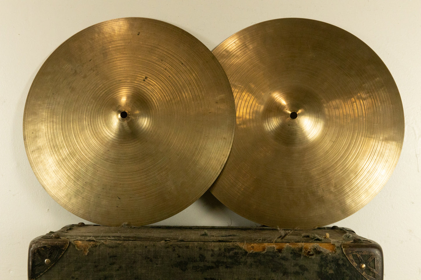 1960s Zildjian 14" K Istanbul New Stamp Hi Hat Cymbals 730g 751g