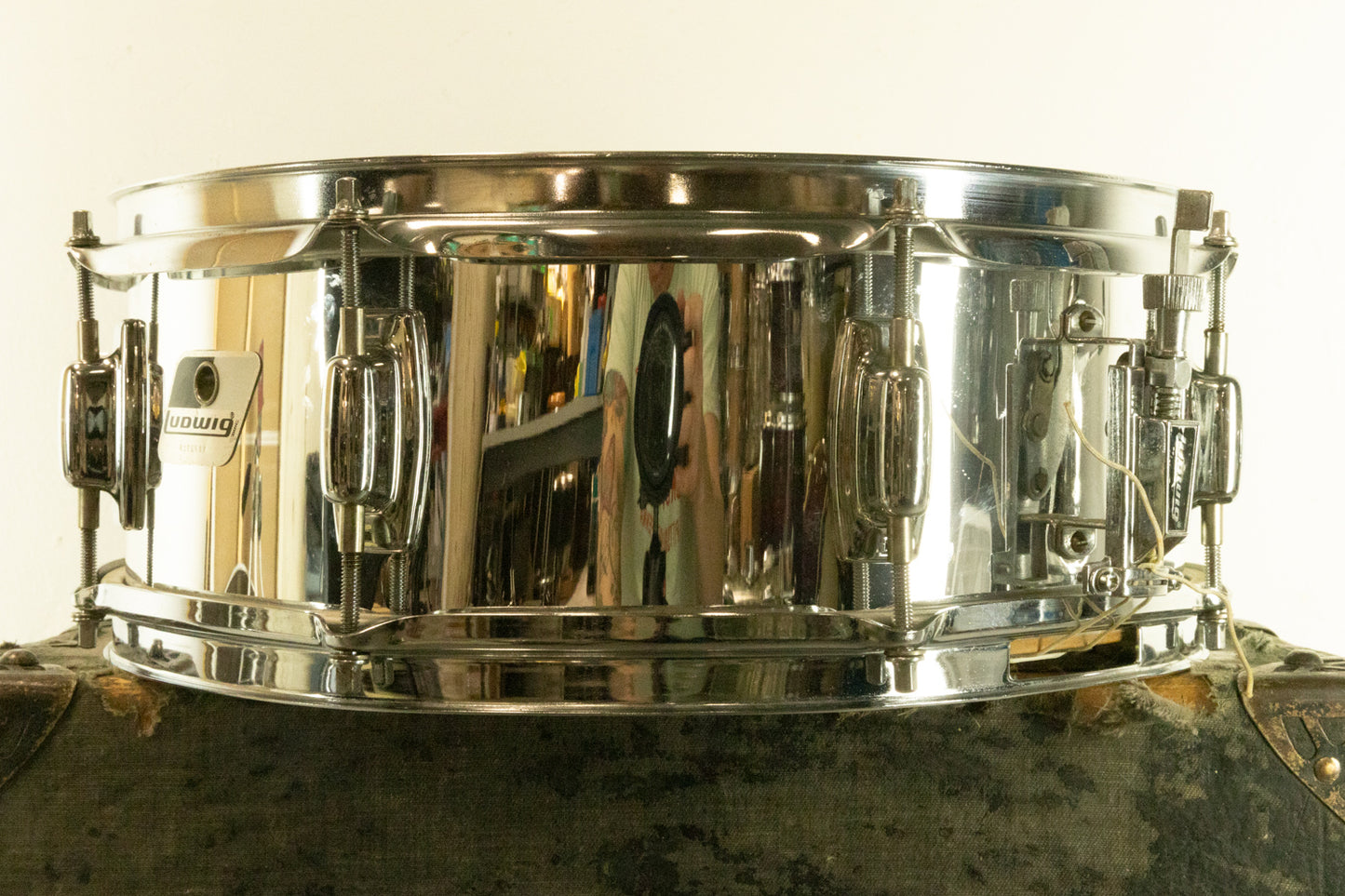 1980s Ludwig 5x14 "Rocker" Chrome Over Wood Snare Drum