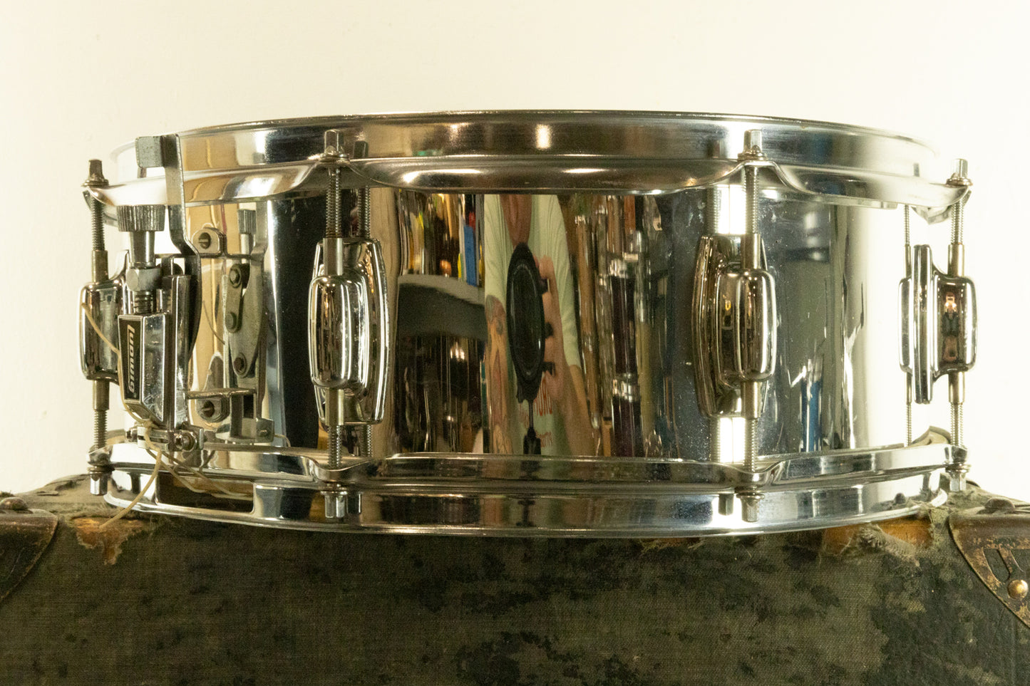 1980s Ludwig 5x14 "Rocker" Chrome Over Wood Snare Drum