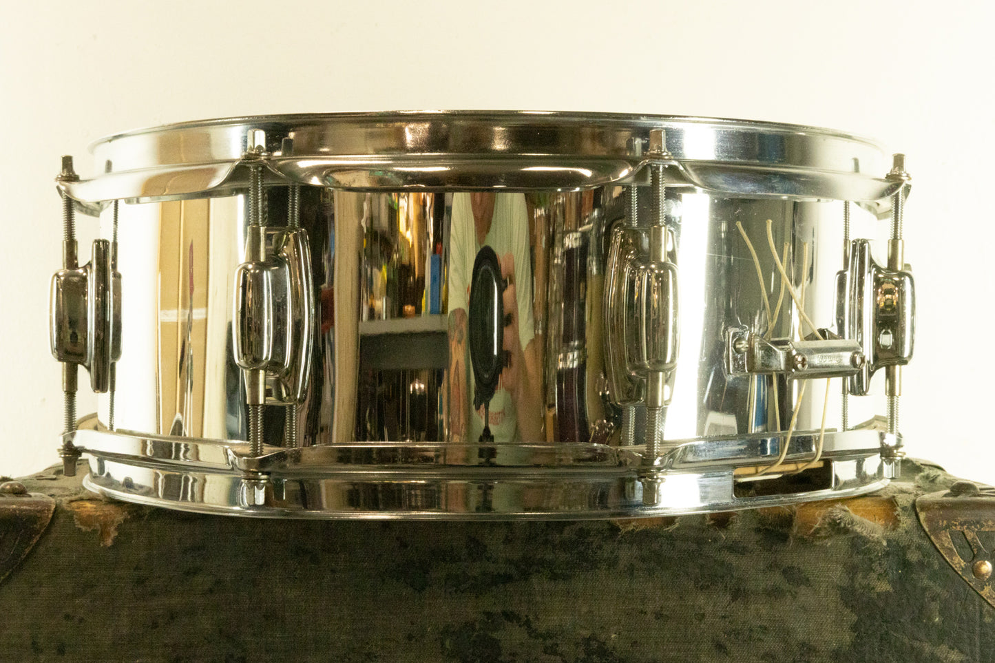 1980s Ludwig 5x14 "Rocker" Chrome Over Wood Snare Drum