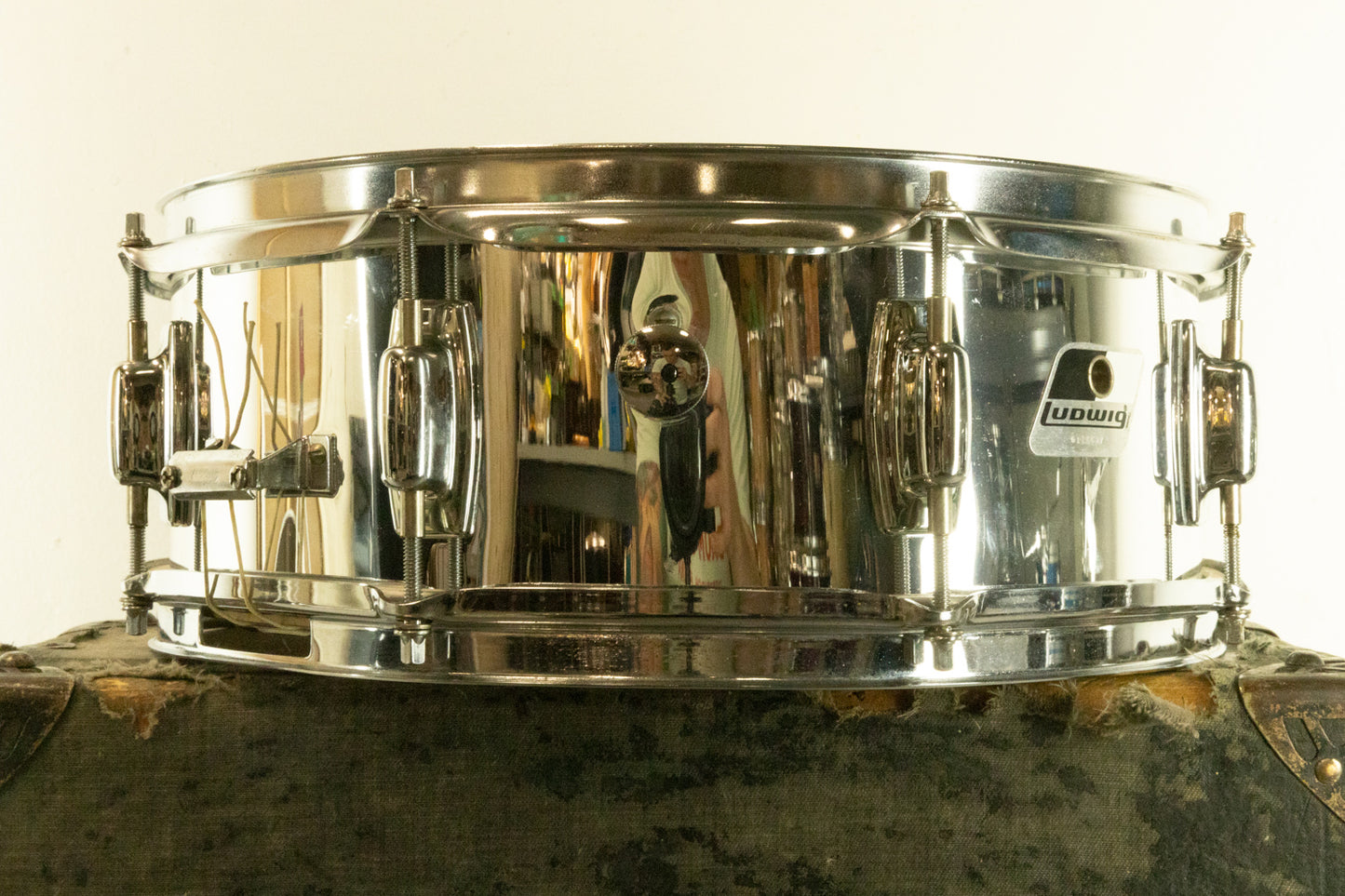 1980s Ludwig 5x14 "Rocker" Chrome Over Wood Snare Drum