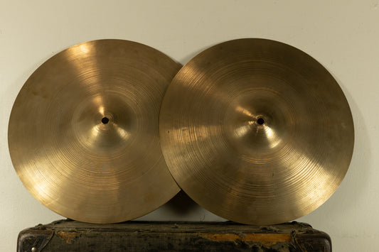 1960s Zildjian A 14" New Beat Hi Hat Cymbals 828g 1049g