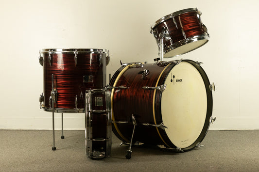 1960s Sonor Chicago Star Red Marble Drum Set