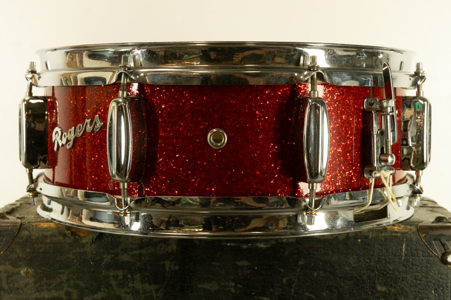 1959 Rogers 5x14 "Pirate Badge" Sparkling Red Pearl Snare Drum