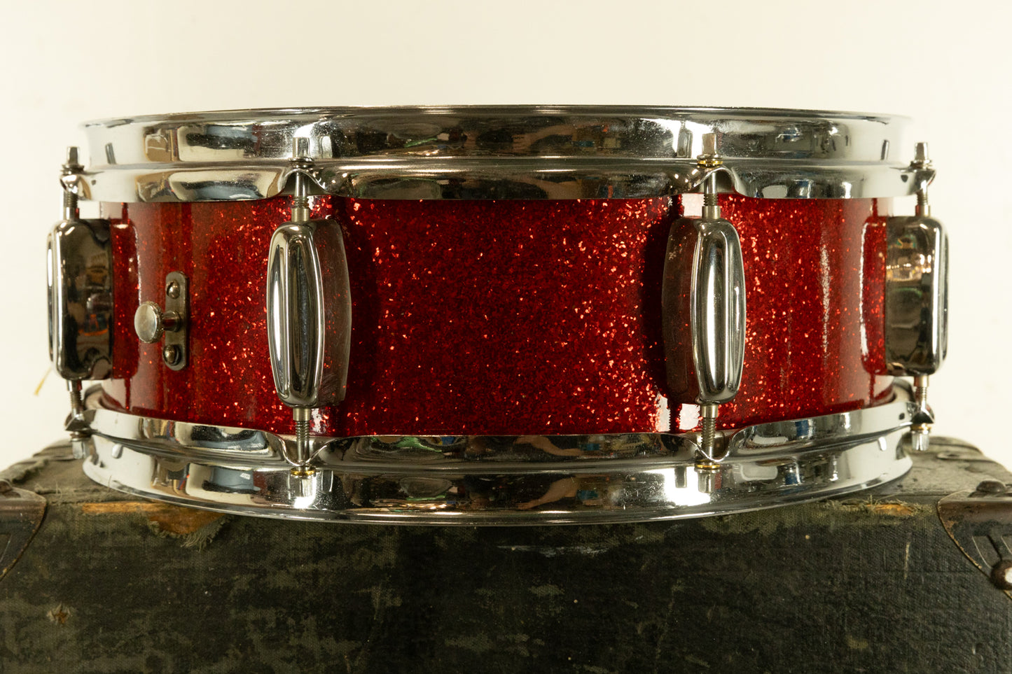 1959 Rogers 5x14 "Pirate Badge" Sparkling Red Pearl Snare Drum