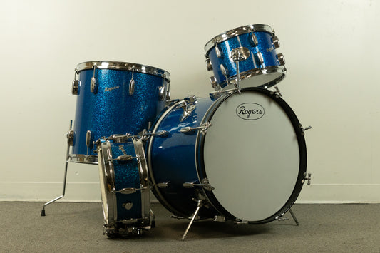 1960s Rogers Swingtime Blue Sparkle Pearl Drum Set