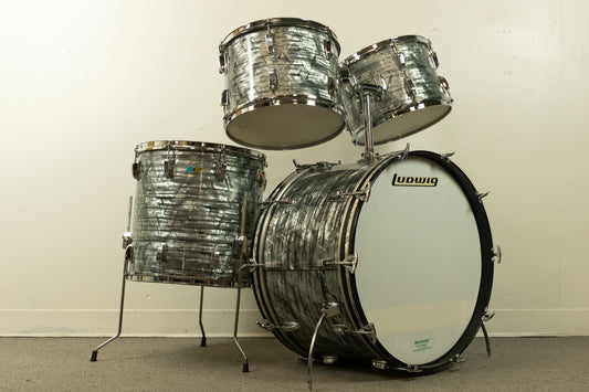 1970s Ludwig "Rock Machine" Sky Blue Pearl Drum Set