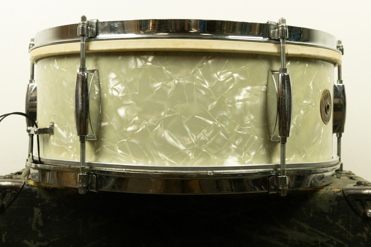 1960s Gretsch 5.5x14 White Marine Pearl Dixieland Snare Drum