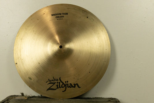 1990s Zildjian A 16" Medium Thin Crash Cymbal 1129g