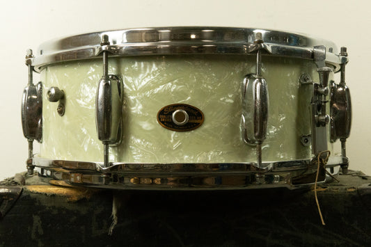 1960s Slingerland 5x14 White Marine Pearl Hollywood Ace Snare Drum