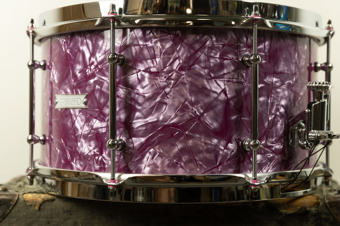 Standard Drum Co. 7.5x14 "Super 66" Pomegranate Pearl Snare Drum