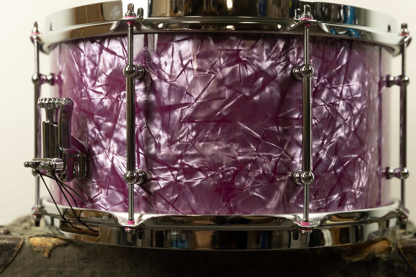 Standard Drum Co. 7.5x14 "Super 66" Pomegranate Pearl Snare Drum