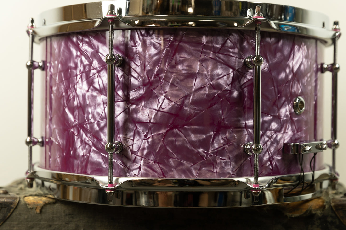 Standard Drum Co. 7.5x14 "Super 66" Pomegranate Pearl Snare Drum