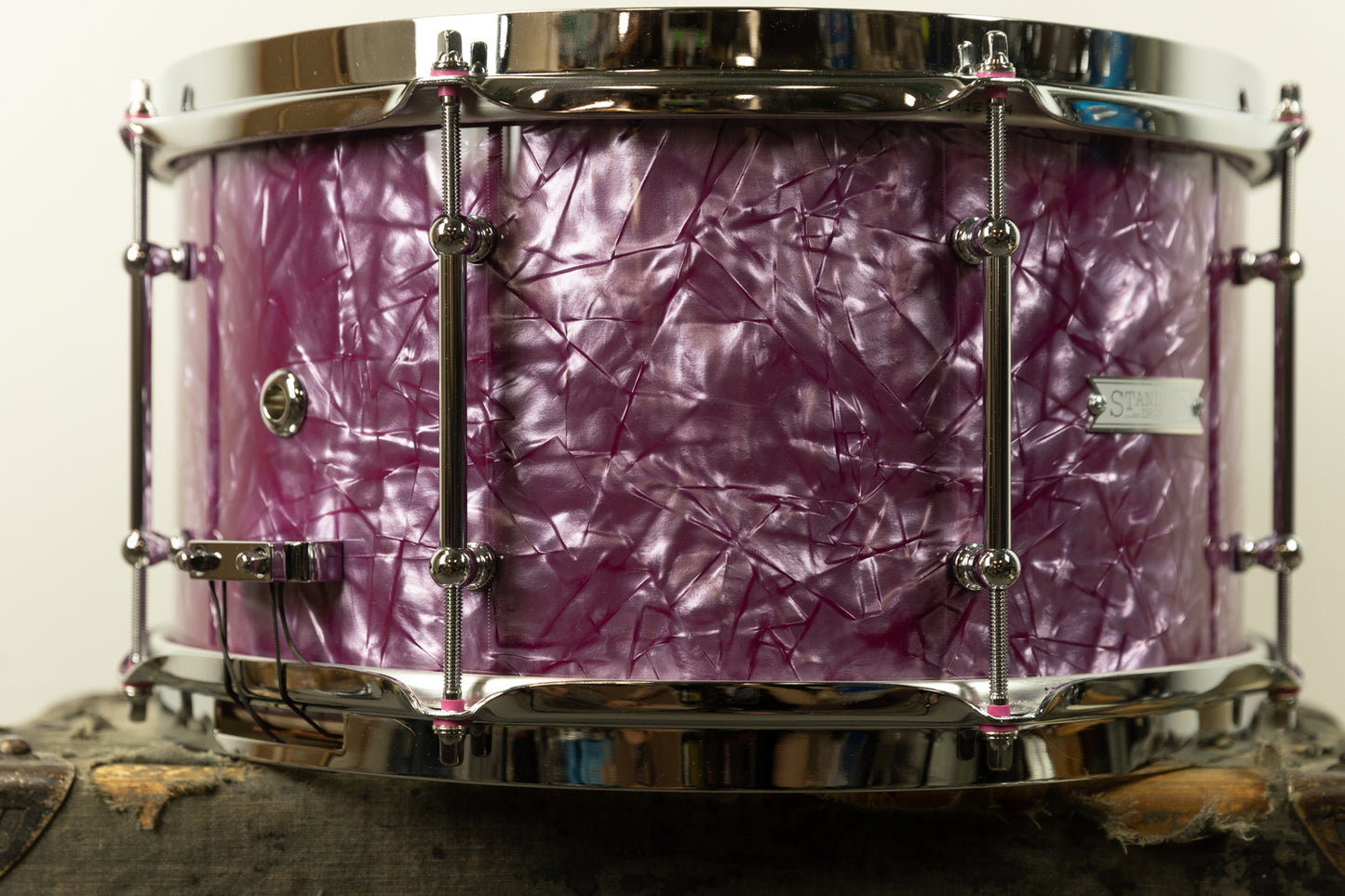 Standard Drum Co. 7.5x14 "Super 66" Pomegranate Pearl Snare Drum