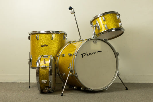 1960s Trixon Luxus Yellow Sparkle Drum Set