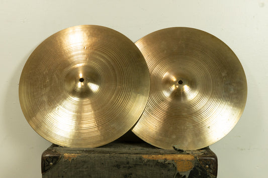 1970s Zildjian 15" New Beat Hi Hat Cymbals 1470g 1491g