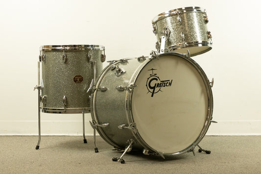 1970s Gretsch Silver Silver Progessive Jazz Drum Set