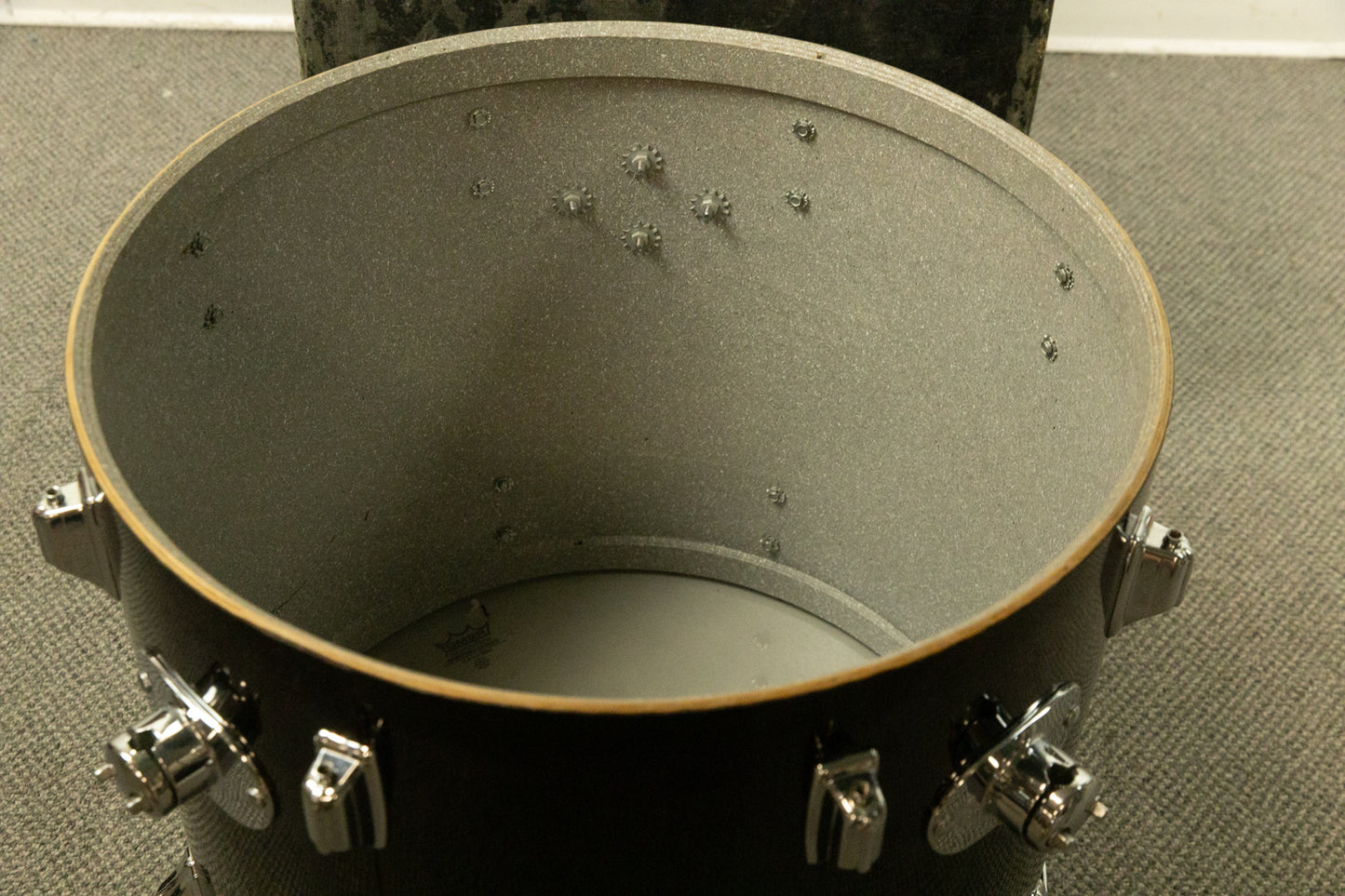 1970s Rogers 16x18 Jet Black Pearl Floor Tom