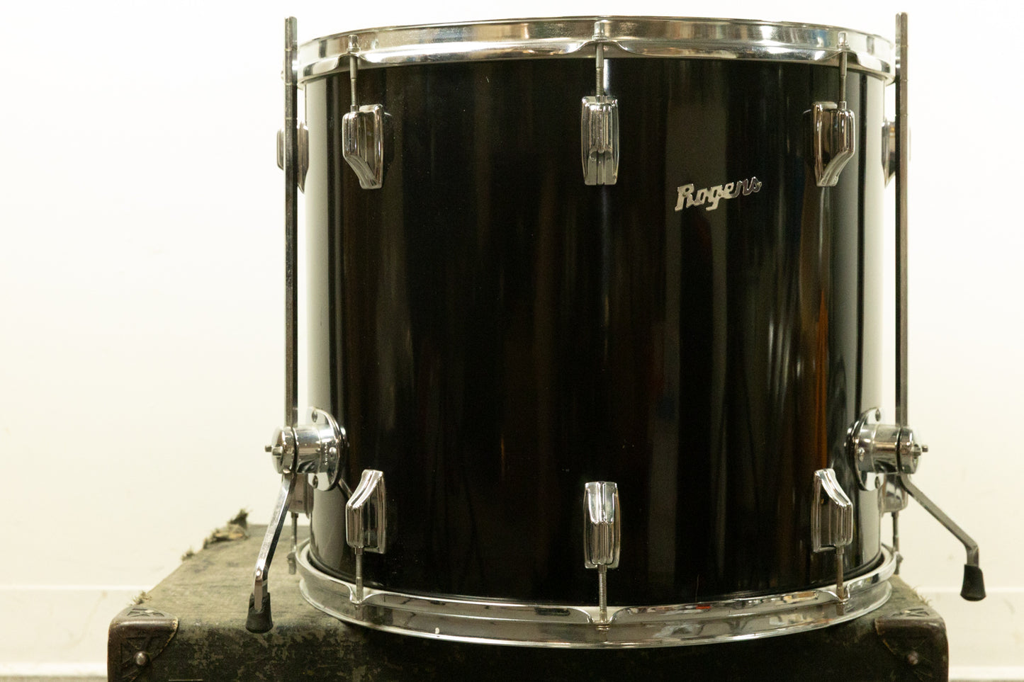 1970s Rogers 16x18 Jet Black Pearl Floor Tom